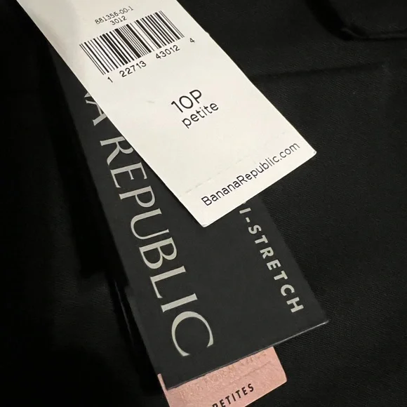 NWT Banana Republic Devon Curvy Skinny Black Pant 10 Petite